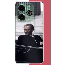 Aksesuarist Tecno Pova 6 Pro Uyumlu Atatürk Makam Arabasında Baskılı Silikon Kılıf