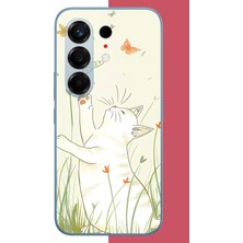 Aksesuarist Tecno Camon 50 Pro Uyumlu Mutlu Kedi Baskılı Silikon Kılıf