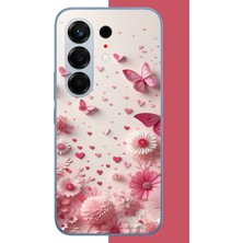 Aksesuarist Tecno Camon 50 Pro Uyumlu Pembe Kelebek Baskılı Silikon Kılıf