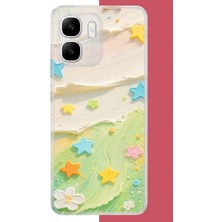 Aksesuarist Infinix Smart 10 Uyumlu Tuvalde Renkli Yıldız Baskılı Silikon Kılıf