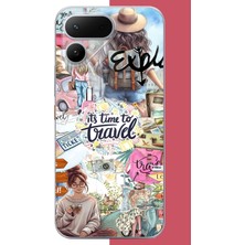 Aksesuarist Tecno Pova Curve 2 Uyumlu Travel3 Baskılı Silikon Kılıf
