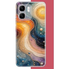 Aksesuarist Infinix Smart 10 Uyumlu Renkli Uzay Baskılı Silikon Kılıf