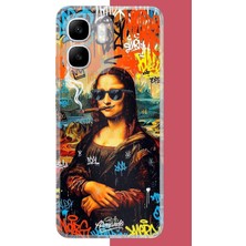 Aksesuarist Infinix Smart 10 Uyumlu Mona Lisa Graffiti Baskılı Silikon Kılıf