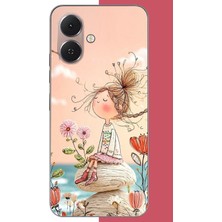 Aksesuarist Tecno Spark Go 2 Uyumlu Bahçede Hayal Kuran Kız Baskılı Silikon Kılıf