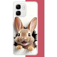 Aksesuarist Infinix Smart 10 Uyumlu Mutlu Tavşan Baskılı Silikon Kılıf