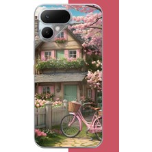 Aksesuarist Tecno Pova Curve 2 Uyumlu Pembe Bisiklet Baskılı Silikon Kılıf