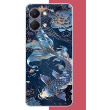 Aksesuarist Tecno Spark Go 3 Uyumlu Mavi Yüzen Balık Baskılı Silikon Kılıf