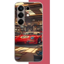 Aksesuarist Tecno Camon 50 Uyumlu Kırmızı Porsche Baskılı Silikon Kılıf