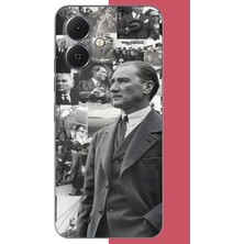 Aksesuarist Tecno Spark Go 2 Uyumlu Atatürk Kolaj.jpeg Baskılı Silikon Kılıf