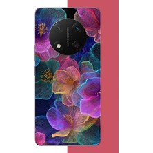 Aksesuarist Honor X9C Uyumlu Neon Çiçekler Baskılı Silikon Kılıf