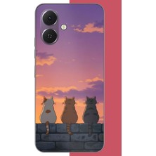 Aksesuarist Tecno Spark Go 2 Uyumlu Duvardaki Kediler Baskılı Silikon Kılıf
