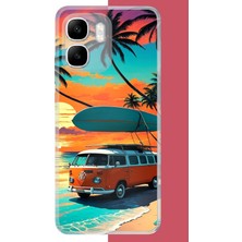 Aksesuarist Infinix Smart 10 Uyumlu 70'ler Surf Baskılı Silikon Kılıf