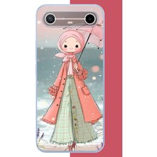 Aksesuarist Tecno Spark Slim 5g Uyumlu Pembe Şemsiyeli Kız Baskılı Silikon Kılıf