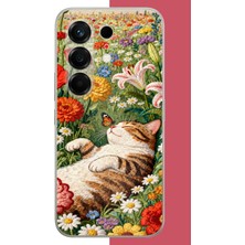 Aksesuarist Tecno Camon 50 Uyumlu Nakışlı Kedi Baskılı Silikon Kılıf