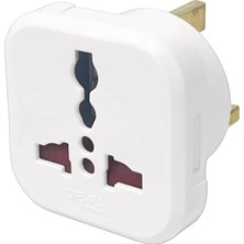 De-Pa 11108-UK Ingiliz Fişli Adaptör Fiş 13A 220-250V Beyaz P+N+E
