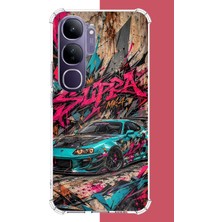 Aksesuarist Vivo V40 Lite Uyumlu Supra Sokak Sanatı Baskılı Silikon Kılıf