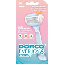 Dorco Everjoy 6 Bıçaklı Kadın Sistem Tıraş Makinesi 1 Sap + 1 Başlık