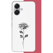 Aksesuarist Tecno Spark Go 2 Uyumlu Siyah Gül Baskılı Silikon Kılıf