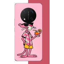 Aksesuarist Honor X9C Uyumlu Pembe Panter 1 Baskılı Silikon Kılıf