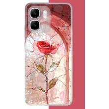 Aksesuarist Infinix Smart 10 Uyumlu Pencereki Gül Baskılı Silikon Kılıf