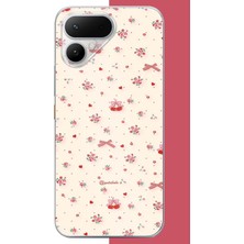 Aksesuarist Tecno Pova Curve 2 Uyumlu Kırmızı Kalpli Pattern Baskılı Silikon Kılıf
