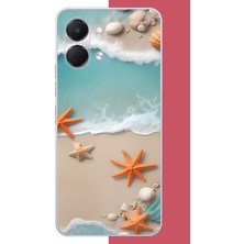 Aksesuarist Tecno Spark Go 3 Uyumlu Turuncu Deniz Yıldızı Baskılı Silikon Kılıf