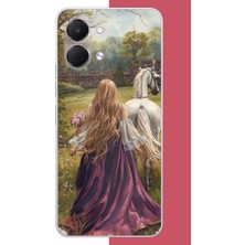 Aksesuarist Tecno Spark Go 3 Uyumlu Mor Elbiseli Kadın Baskılı Silikon Kılıf