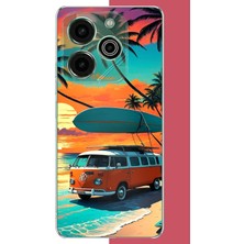 Aksesuarist Tecno Pova 6 Pro Uyumlu 70'ler Surf Baskılı Silikon Kılıf