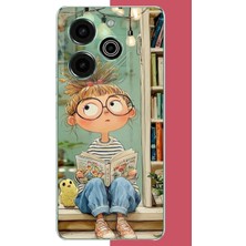 Aksesuarist Tecno Pova 6 Pro Uyumlu Kitapçı Kız Baskılı Silikon Kılıf
