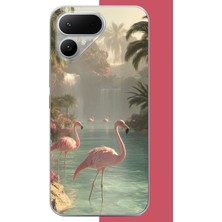 Aksesuarist Tecno Pova Curve 2 Uyumlu Akarsudaki Flamingo Baskılı Silikon Kılıf