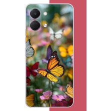 Aksesuarist Tecno Spark Go 3 Uyumlu Kelebek Bahçesi Baskılı Silikon Kılıf