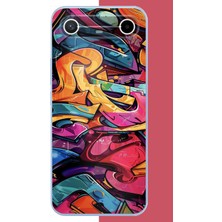 Aksesuarist Tecno Spark Slim 5g Uyumlu Renkli Graffiti Duvarı Baskılı Silikon Kılıf