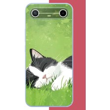 Aksesuarist Tecno Spark Slim 5g Uyumlu Uyuyan Kedi Baskılı Silikon Kılıf