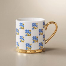 Karaca Checker Flower Blue Kupa 330 ml