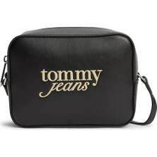Tommy Hilfiger Kadın Ayarlanabilir Askılı Kabartma Logo Detaylı Ayarlanabilir Omuz Askılı Siyah Çanta AW0AW19049-BDS
