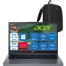 Acer Aspire Lite AL15-48P Amd Ryzen 7 5825U 64GB Ddr4 512GB SSD Amd Radeon Graphics 15.6" Fhd IPS Windows 11 Pro Taşınabilir Bilgisayar NXDS1EY001WP25