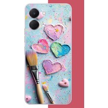 Aksesuarist Tecno Spark Go 3 Uyumlu Renkli Tuval Baskılı Silikon Kılıf