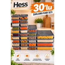 Hess Mikrodalga ve Difriz Uyumlu 30 Adet Saklama Kabı Seti 2400MLX4+1200MLX6+600MLX20