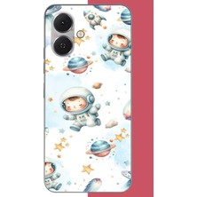 Aksesuarist Tecno Spark Go 2 Uyumlu Minik Astronot Baskılı Silikon Kılıf