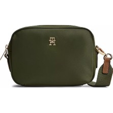 Tommy Hilfiger Kadın Ayarlanabilir Omuz Askılı Th Monogram Logolu Yeşil Çanta AW0AW17704-MRZ