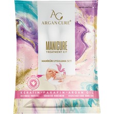 Argan Cure Manikür Uygulama Seti Pürüzsüzlük Hissi İçin Keratin Parafin Argan Yağı