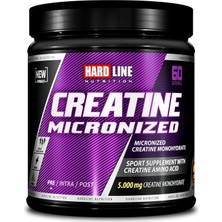 Hardline Nutrition 60 Servis Portakal Aromalı Mikronize Kreatin Toz Enerji Artışı İçin
