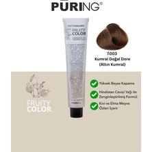PURING Fruity Color Meyve Asitli Profesyonel Krem Saç Boyası 100ML - 7.003 Kumral Doğal Dore (Altın Kumral)