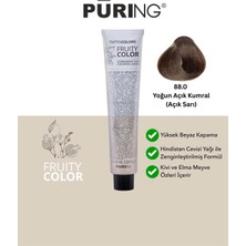 PURING Fruity Color Meyve Asitli Profesyonel Krem Saç Boyası 100ML - 88.0 Yoğun Açık Kumral (Açık Sarı)