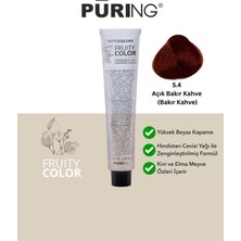 PURING Fruity Color Meyve Asitli Profesyonel Krem Saç Boyası 100ML - 5.4 Açık Bakır Kahve (Bakır Kahve)