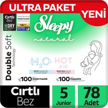 Sleepy Natural Double Soft Ultra Paket Bebek Bezi 5 Numara Junior 78 Adet