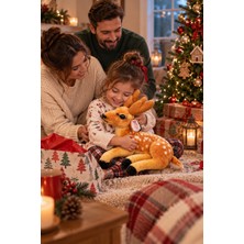 Nunu 20 cm Peluş Geyik Oyuncak Yumuşak Sevimli Yılbaşı Geyiği Dekoratif Uyku Arkadaşı Hediyelik Noel Dekor Oyuncağı
