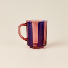 Rakle Çizgili Kupa - Pembe / Mavi - 250 ml