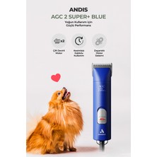 Andis AGC 2 Süper+ Blue Çift Devirli Kablolu Kedi Köpek Tıraş Makinesi - Ekstra Yüksek Devirli