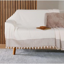 Brf Store Isoprıme Buldan Işi Kaymaz Pamuklu Koltuk Örtüsü 170X210 cm Koltuk Şalı Çekyat Kanepe Örtüsü (Kreme